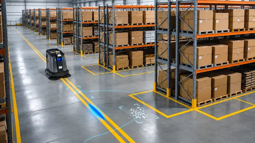 How does a sweeping robot clean large areas - Warehouse cleaning robots - CenoBots