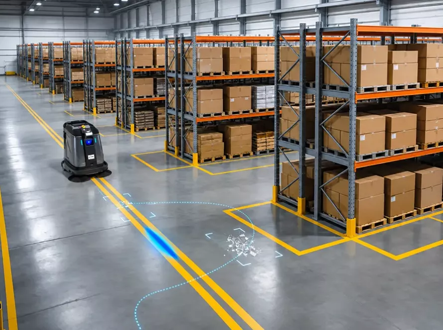 How does a sweeping robot clean large areas - Warehouse cleaning robots - CenoBots