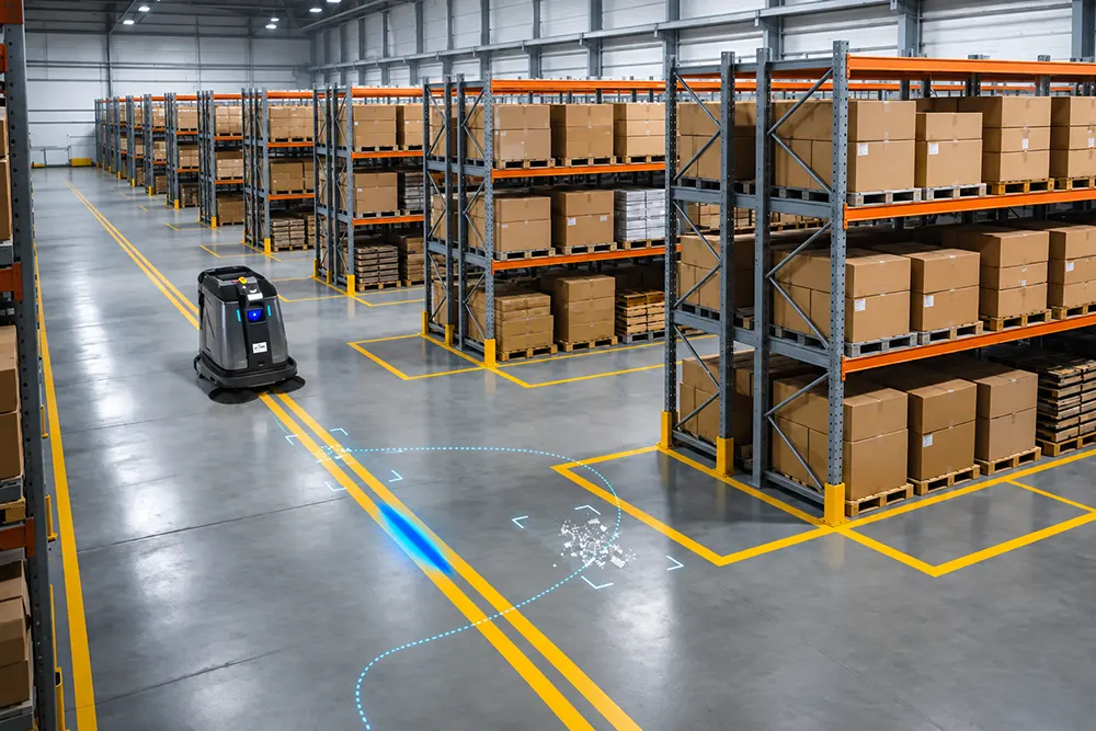 How does a sweeping robot clean large areas - Warehouse cleaning robots - CenoBots
