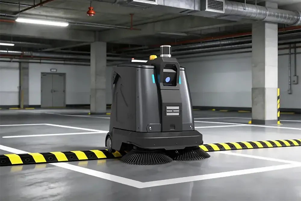 Where are CenoBots robots used - Parking garage cleaning robots - CenoBots