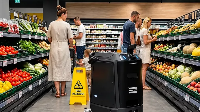 Where are CenoBots robots used - Supermarket cleaning robots - CenoBots