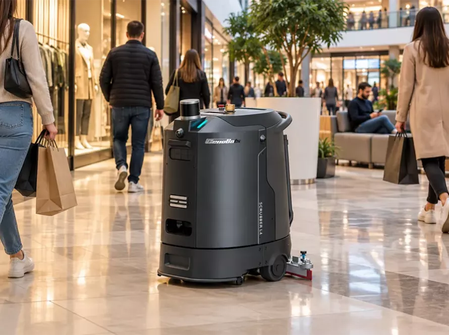 Kako robot čisti hodnike tržnog centra bez ometanja kupaca - Prodaja robota za či&scaron;ćenje tržnih centara - CenoBots